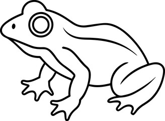 Minimalist Black outline of a Frog - Vector Illustration