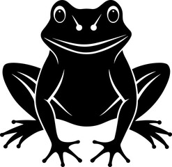 Minimalist Black Silhouette of a Frog - Vector Illustration