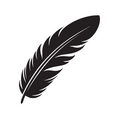 Obraz premium feather silhouette vector illustration on white background