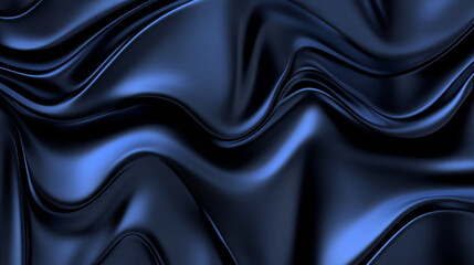 Obraz premium Smooth dark blue abstract waves create fluid texture