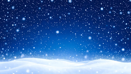 Navy Blue Night Background with falling snow