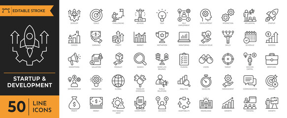Startup and Development icon set.