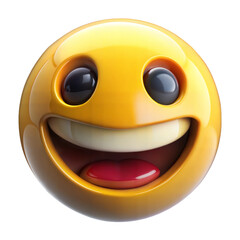 Bright yellow smiley face emoji conveying happiness and joy in a vibrant and cheerful design
