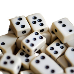 Close up Pile of White Dice  Game Cubes  Casino  Chance  Luck  Gambling  Randomness  Numbe