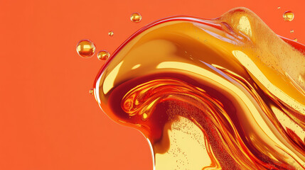 Fototapeta premium Abstract liquid art with vibrant orange and gold hues