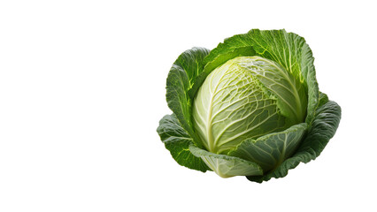 Obraz premium A fresh, whole head of cabbage, on the white background.