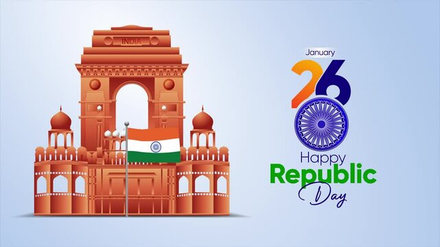 Creative Indian Happy Republic Day video and 26 January- Happy Republic Day of India celebration
