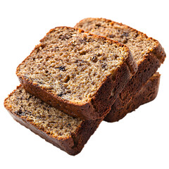  banana bread slices isolated die cut