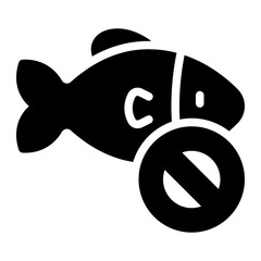 no fish glyph icon