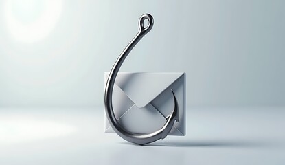 Mail or Letter Hanging on a Fishing Hook – Phishing Scam Email Concept