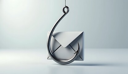 Mail or Letter Hanging on a Fishing Hook – Phishing Scam Email Concept