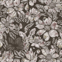 Modern Floral and Leafy Texture for Fabric Prints