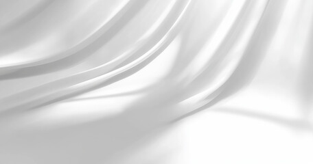 Fototapeta premium Flowing white fabric with soft shadows and light
