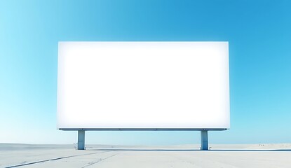 blank billboard on blue sky background