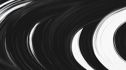 Abstract black and white strokes create dynamic movement