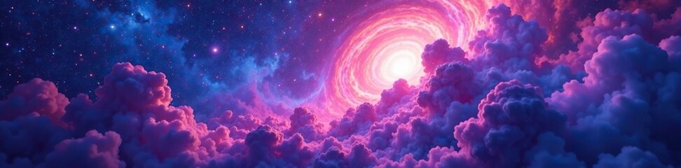 Nebula clouds morph into swirling vortexes of sapphire and amethyst, cosmic, clouds, vortexes