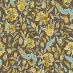Modern Floral and Leafy Texture for Fabric Prints