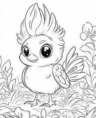 Obraz premium coloring pages for kids kawaii Bird 