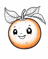 Obraz premium coloring pages for children 4-6 years old depicting kawaii Orange