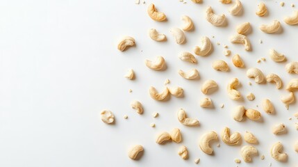Salted cashew nuts isolated on white background
