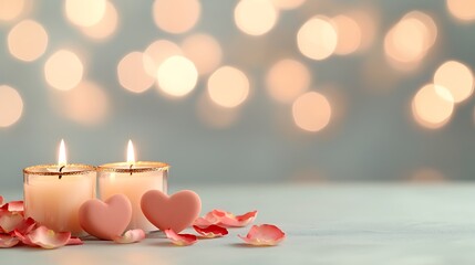 Romantic Candles, Hearts & Rose Petals - Romantic/Valentine's Day t.