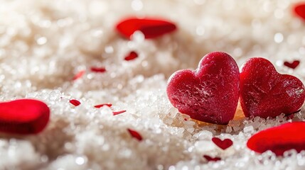 Obraz premium Unveiling the Glamour of Valentine's Day Skincare Background
