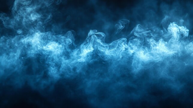 Smoke Overlay Effect on Blue Background. Generative AI