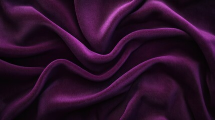 Obraz premium Deep Purple Fabric Texture with Soft Drapes and Flowing Waves