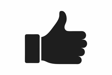 Black Thumbs Up Icon Silhouette for Social Media