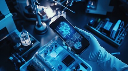 Smartphone with Brain Scan in a Lab