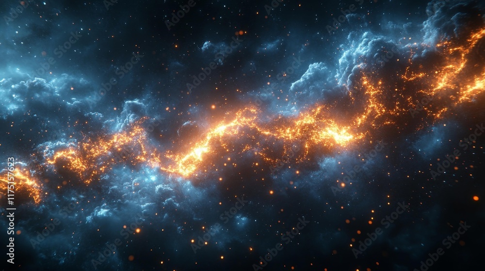 Wall mural dynamic abstract cosmic energy. generative ai