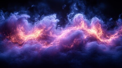 Obraz premium Dynamic energy waves with glowing light effect on a dark background. Generative AI