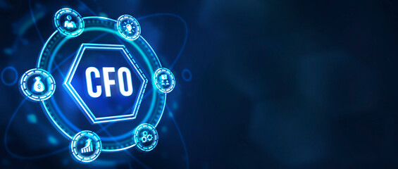 Internet, business, Technology and network concept. CFO - digital technology concept. 3d illustration