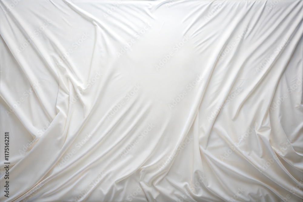 Poster soft white fabric spreads out on a flat surface, creating gentle folds and shadows. the lighting sof
