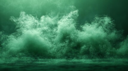 Fototapeta premium Green Gas Cloud on Solid Background. Generative AI