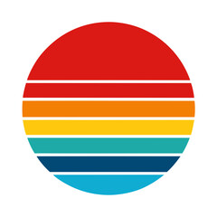 rainbow button, a minimalistic sunset design