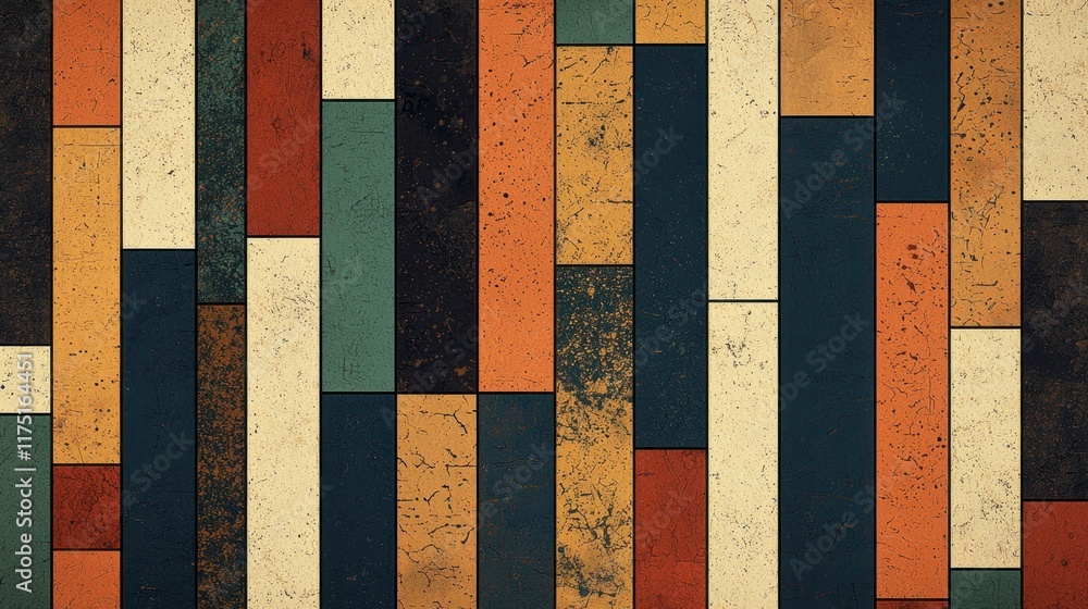 Poster abstract geometric pattern of textured rectangles