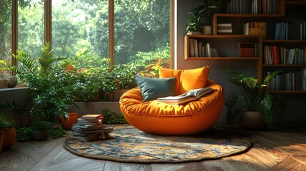 Cozy reading nook inviting relaxation and literature exploration