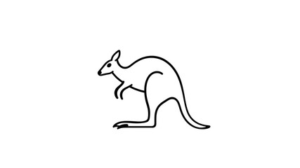 Kangaroo logo icon on white background. Generative AI