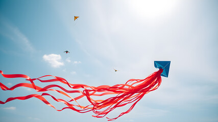 Kite flying in the sky, Generative AI