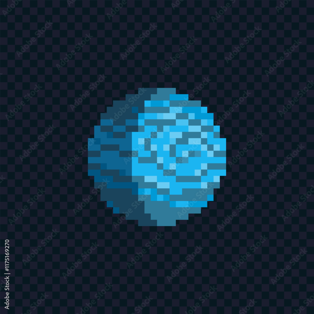 Aufkleber planet icon. pixel art style. 8-bit sprite. old school computer graphic style. isolated vector illus