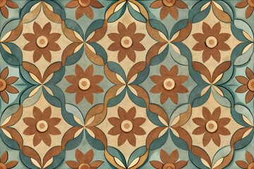 Ornate floral tile pattern design.
