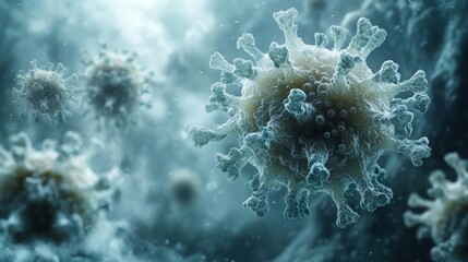 Coronavirus Particles in Focus. Generative AI