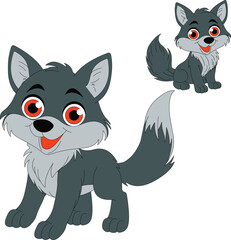 a cartoon character of wolf