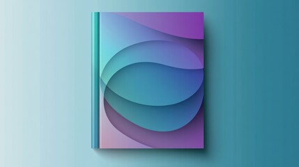 Abstract book cover design with layered pastel wave pattern.