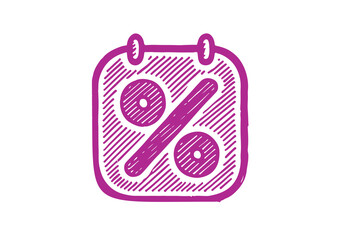 Discount icon symbol hand drawn sketch vector