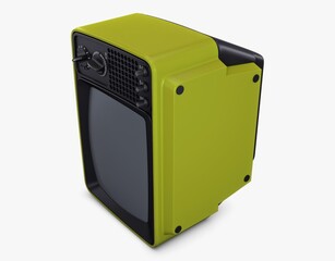 Vintage style retro TV with a unique green design