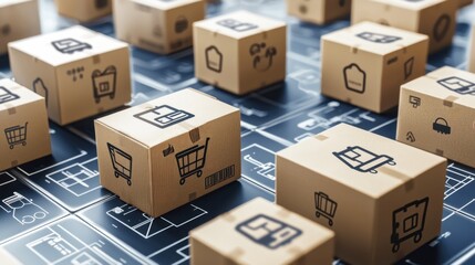 Parcel management system, futuristic interface