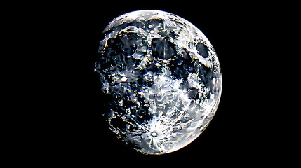 Obraz premium Luminous HL Moon and Stardusted Night Sky: A Detailed Capture of Tranquil Celestial Beauty