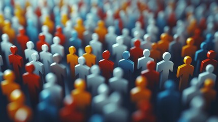 Diverse Crowd of People in Abstract Representation. Generative AI